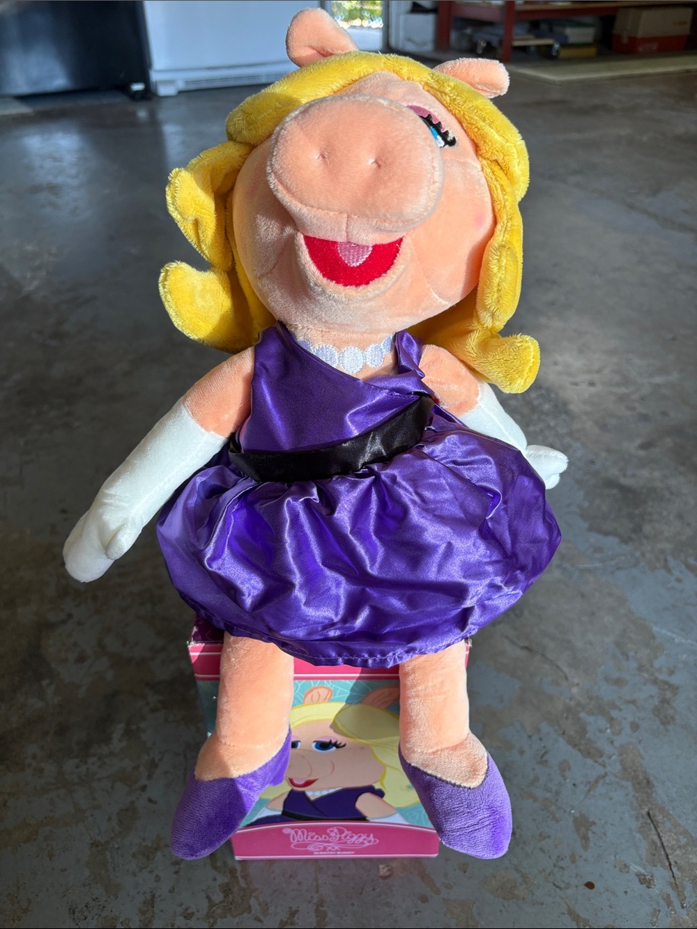 Scentsy Purple-Dress Pig Plush with Yellow Hair buddy